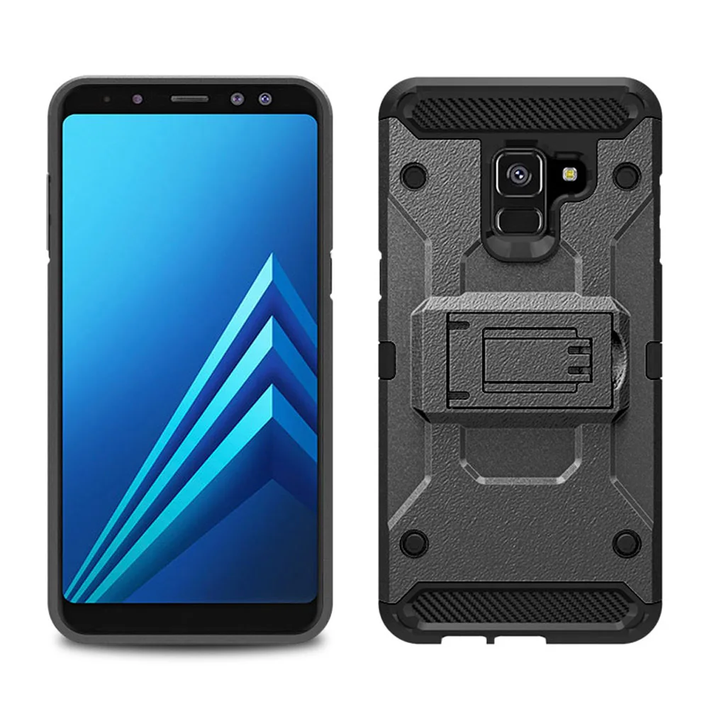 Сверхпрочный армированный чехол для Galaxy A8 2018 + защитный Кобура на ремне Samsung 2018/A5