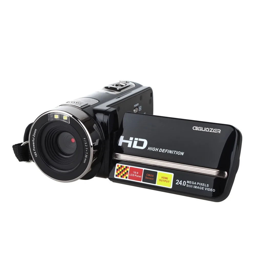 

New HDV-301STR 3.0" Rotatable LCD Screen Mini Camcorder 1080P Full HD 24 MP CMOS Digital Video Camera Support Face Detection