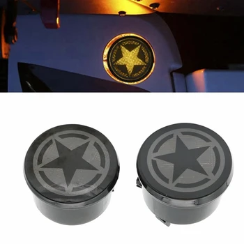 

2PC 12v Car Turn Signal Light For Jeep Wrangler JK 07-17 LED Amber Side Marker Fender License Plate Lights Transporter Accessory