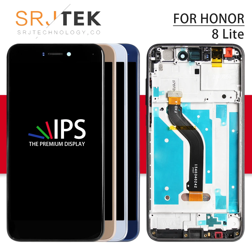 

Srjtek For Huawei Honor 8 Lite Glass Display Touch Screen Matrix Digitizer Sensor Glass Assembly With Frame For Honor 8 Lite LCD