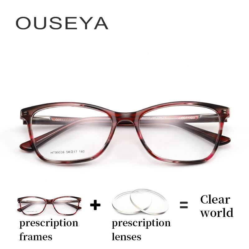 

Acetate Glasses Women Presbyopic Mutifocal Aspherical Transition Progressive Reading Thin Hyperopic Prescripion Glasses #HT99036