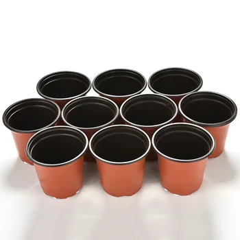 

10 pcs Mini Plastic Round Flower Pot Terracotta Nursery Planter Home Office Decor Green Plant Artificial Refinement Garden Tools