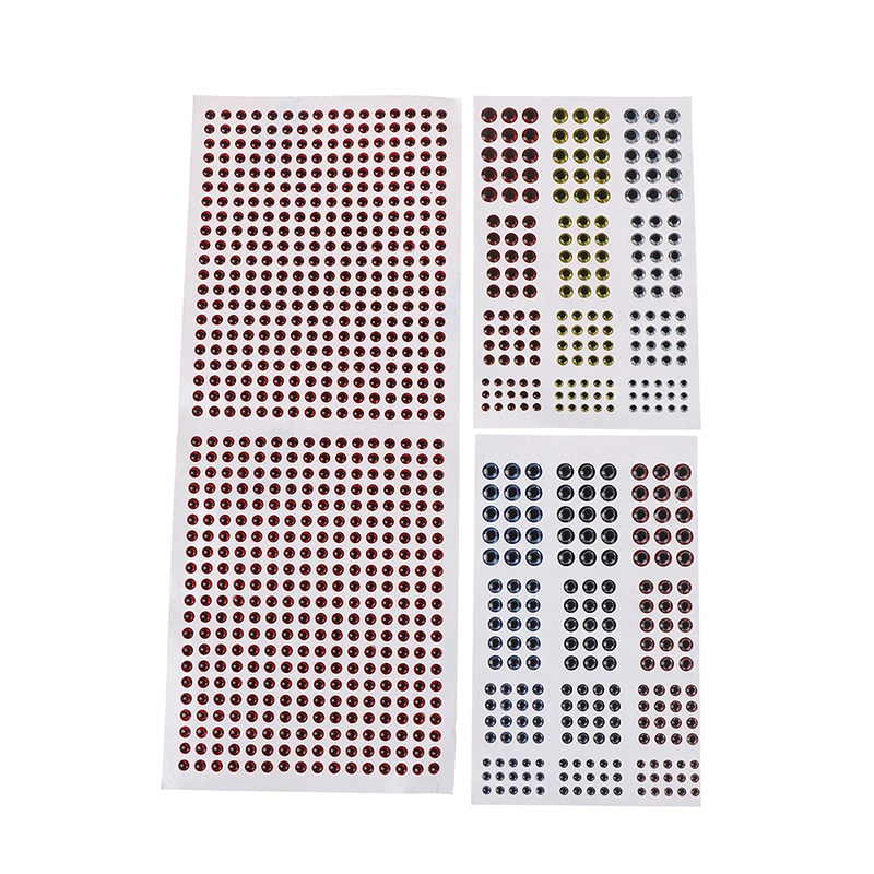 

Gmarty 1 Sheet 3mm 4mm 5mm 6mm mixed sizes bionic 3D epoxy fishing eyes resin artificial lure 183/672pcs 3D eyes fly lure