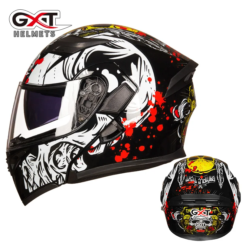 GXT модульный мотоциклетный шлем флип-ап Capacete da Motocicleta Cascos Мото шлем каск руля двойной козырек мужские гоночные шлемы - Цвет: 11