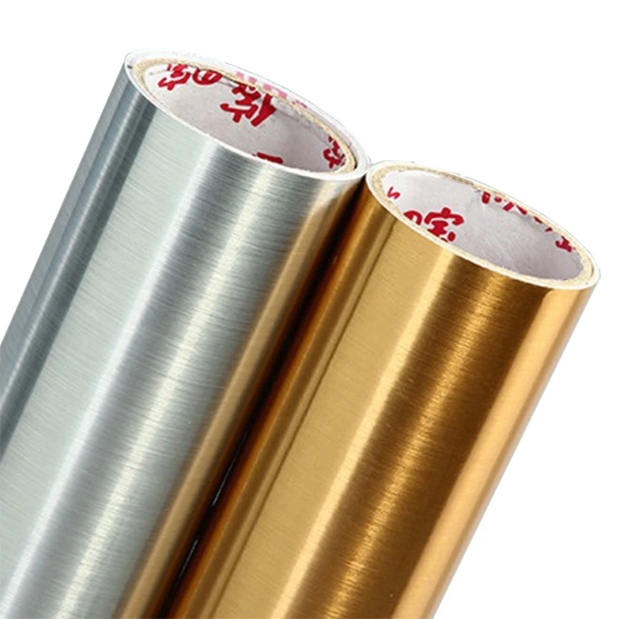 

Silvery Stainless Steel Brush PVC Decorative Film Vinyl Self Adhesive Wallpaper for Appliances Kitchen Dishwasher Contact Paper