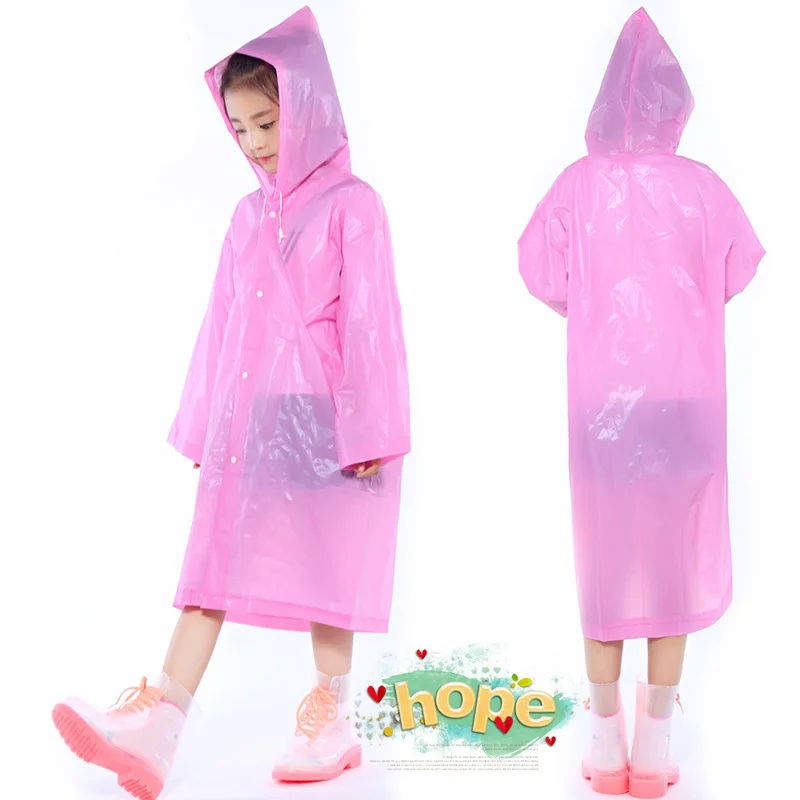 Многоразовый детский дождевик непромокаемое пончо с капюшоном|poncho rainwear|children