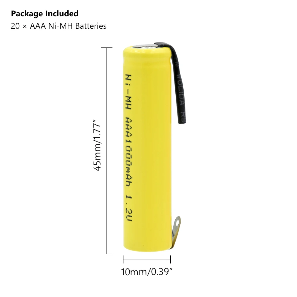 Aaa nimh 1 2 v 1000mAh ячеек pilha recarregavel AAA Ni MH батареи для телефона Беспроводная клавиатура