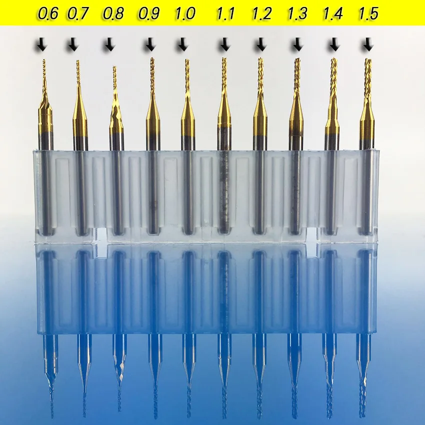 10 шт./лот вольфрамовый резной станок нож PCB резак нож печатная плата открытый титановый кукурузный фреза 0,8 мм-3,175 мм для ЧПУ
