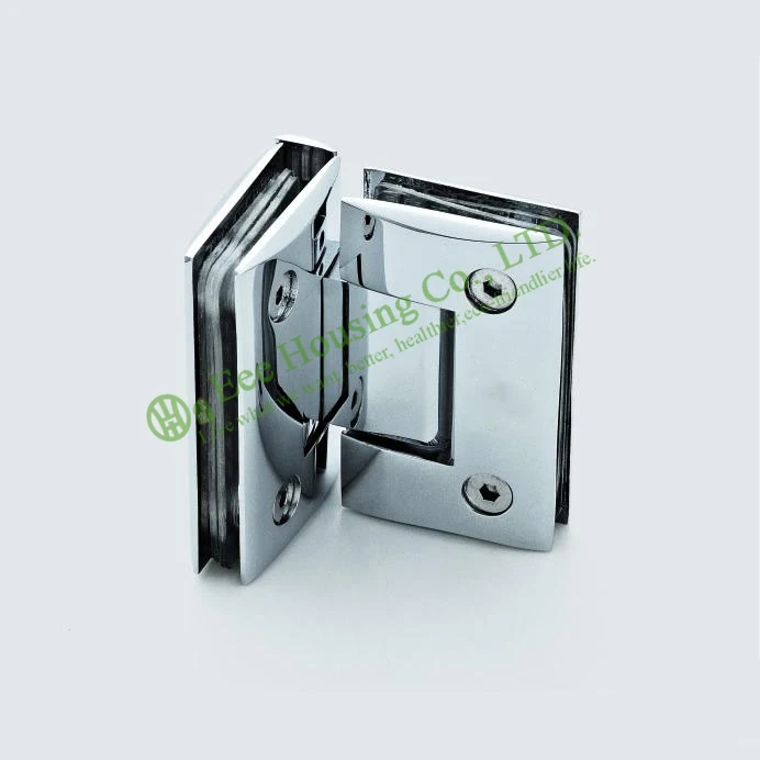 Stainless Steel 90 Degree Shower Door Hinge, Glass To Glass 90 degree Bathroom Glass Door hinge, Mirror finished Glass clamp