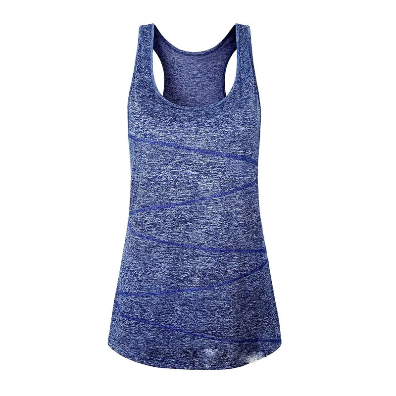 Весна и лето, спортивный Быстросохнущий жилет для йоги, майка для фитнеса, футболка для бега, женская - Цвет: dark blue