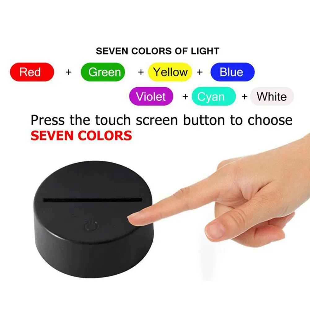 

LumiParty 3D LED Colorful Light BaseTouch Switch Light Base Pedestal for 3D LED Lights (Not Included Light)