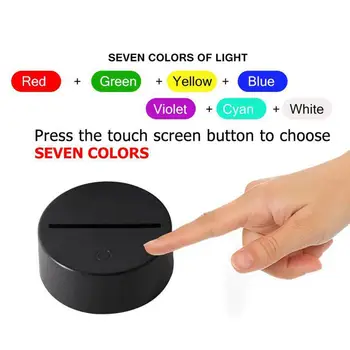 

LumiParty USB Cable Light Base Touch Switch Light Base Pedestal for Replacement 3D Acrylic Colorful LED Night Light