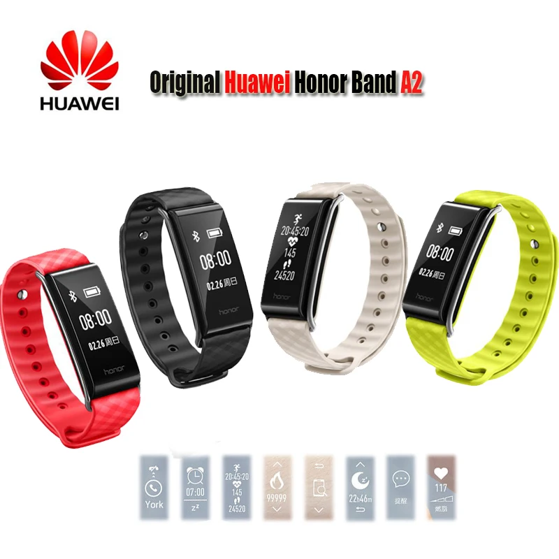 Оригинальный huawei Honor Band A2 смарт-браслет фитнес-трекер 0 96 дюйма OLED экран монитор