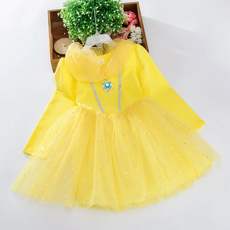 

Disney Winter Romance Dress Spring Long-sleeved Children 3-6 Princess Dresses Girls Dresses New Foreign child Kids