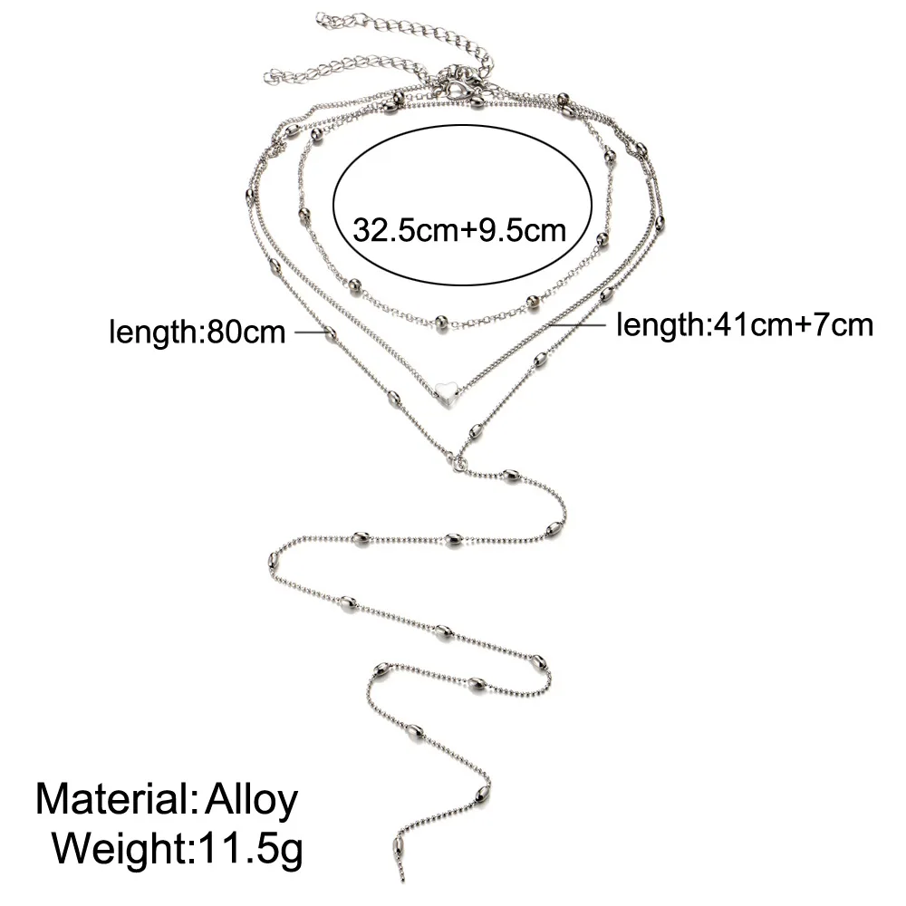 NK262 сексуальные Многослойные длинные кисточки бусины сердце кулон Чокеры ключицы ожерелья цепи для женщин Бохо пляж ювелирные изделия ожерелье