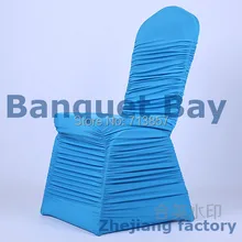 Бирюзовый цвет Свадебный гофрированный спандекс Чехол для стула \ лайкра Чехол для стула