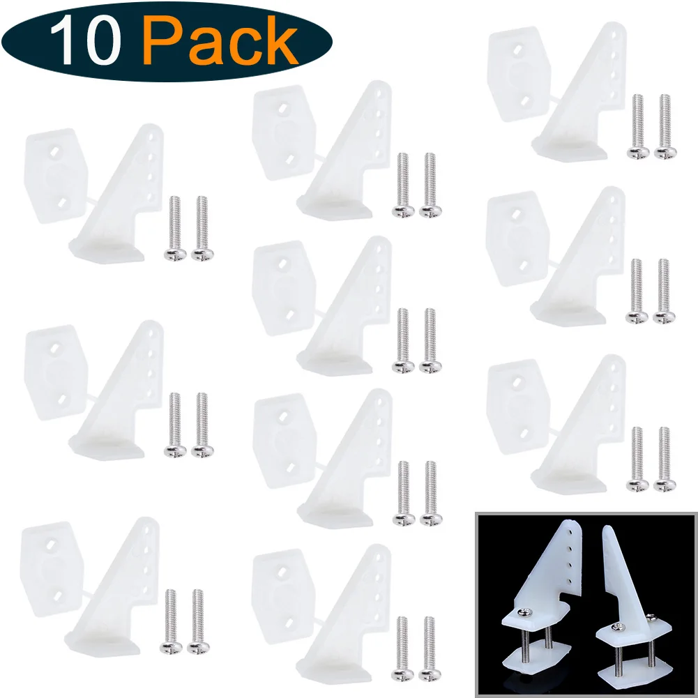 10 Sets Nylon Control Horns 4 holes W13xL18xH25mm with Screws For RC Model Airplane Parts KT Aeromodelling DIY 10 Sets Nylon Control Horns 4 holes W13xL18xH25mm with Screws For RC Model Airplane Parts KT Aeromodelling DIY