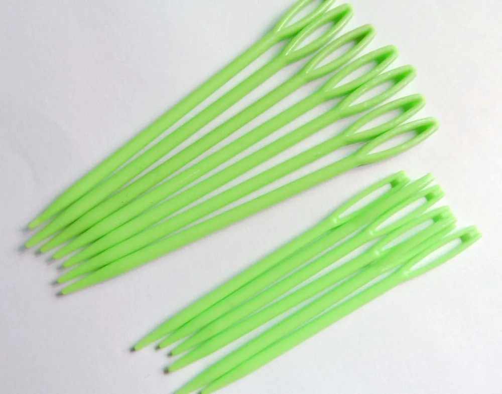 Wholesale 1000pc Plastic Sewing Needle Knitting Needlework Mixed Color Plastic Knitting Needles