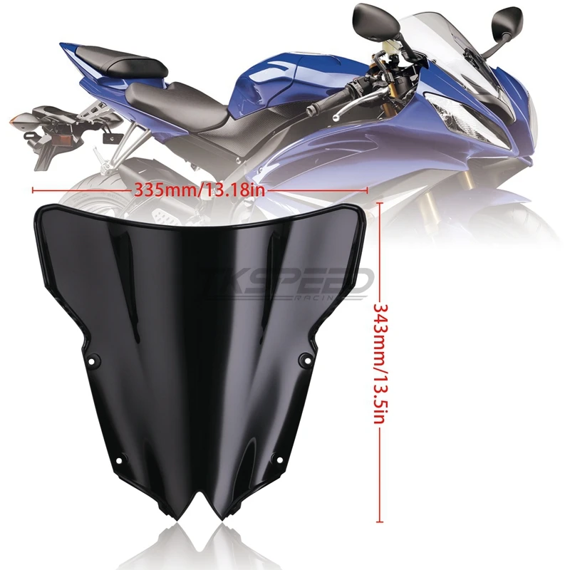 Черный лобовое стекло дымчатое лобовое стекло для Yamaha YZF600 R6 2008 2009 2010 2012 2013