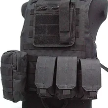 Молл Боевая удар плиты Перевозчик Airsoft Пейнтбол Тактические штурма жилет черный