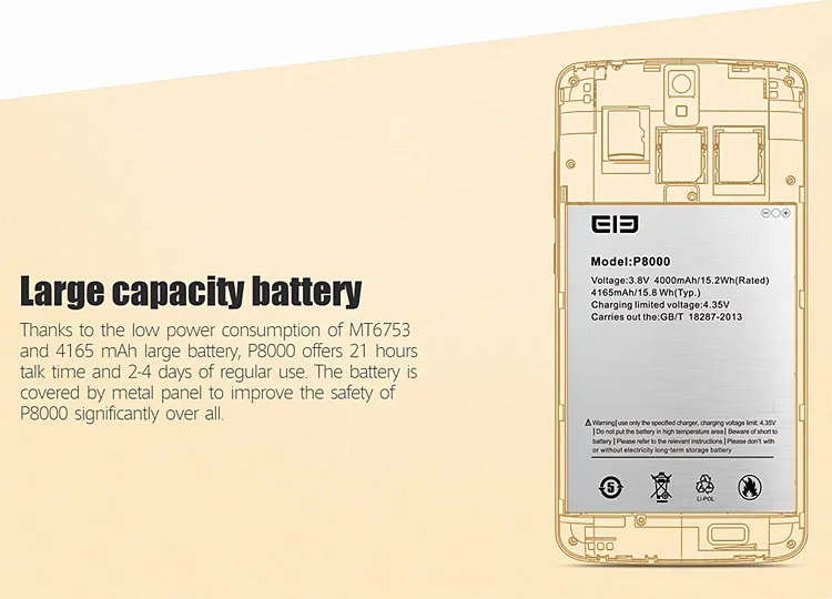 ELEPHONE P8000 MTK6753 1.3GHz Octa Core 5.5 Inch FHD Screen Android 5.1 4G LTE Smartphone