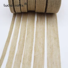 2 ярда натуральный цвет Мешковина Hessian лента пеньковая кружевная отделка джут DIY винтажная Свадебная вечеринка Праздничная упаковка украшения поставки V0804