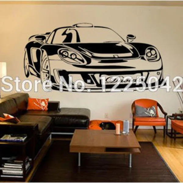 Large PERSONALISED CAR VINYL WALL STICKERS BOYS NAME Mural Kids Girls wallpaper tx 202