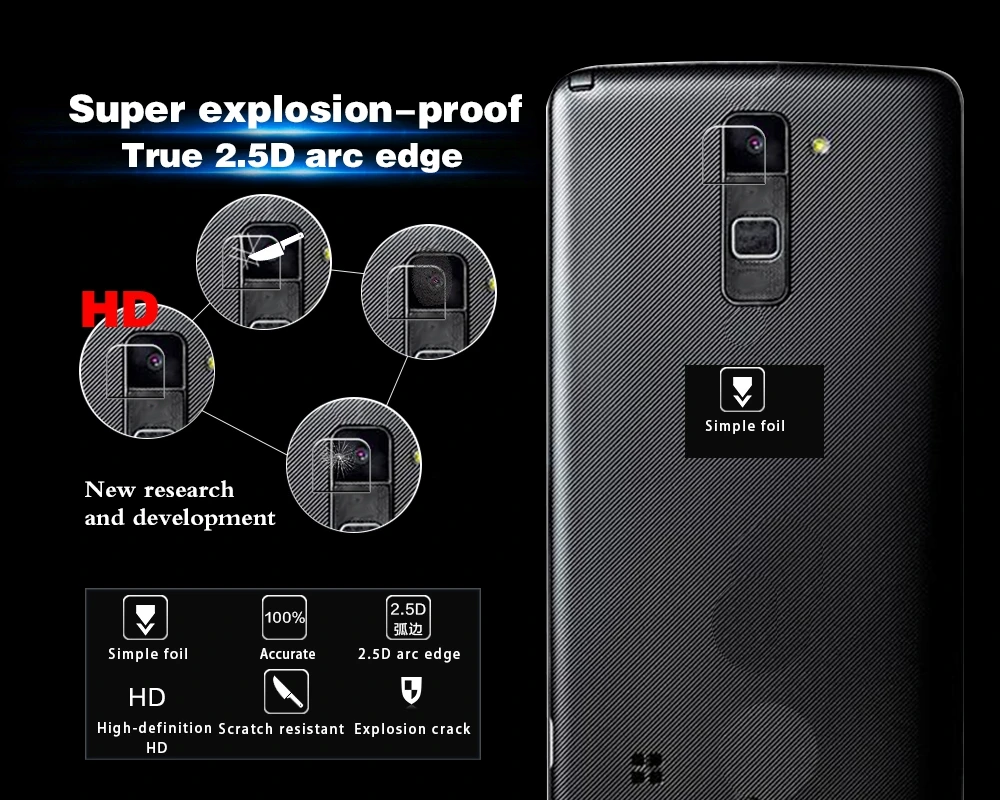 

Anti-Explosion & Shatter Rear Camera Lens Glass Film For LG Stylus 2Plus K530F K535 Cell Phone Camera Film Back Camera Lens Film