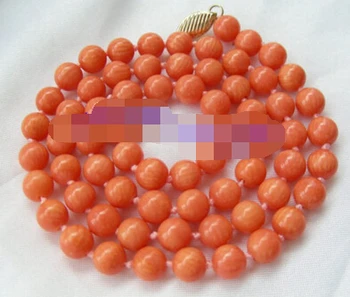 

wholesale good huij 004906 Amazing genuine 7mm round pink coral beads Necklace