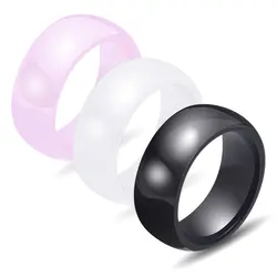 8 мм 6 #7 #8 #9 #10 #3 цвета розовый/белый/черный гладкой керамика кольцо для женщин кольца простые конструкции Изысканный обручальные кольца