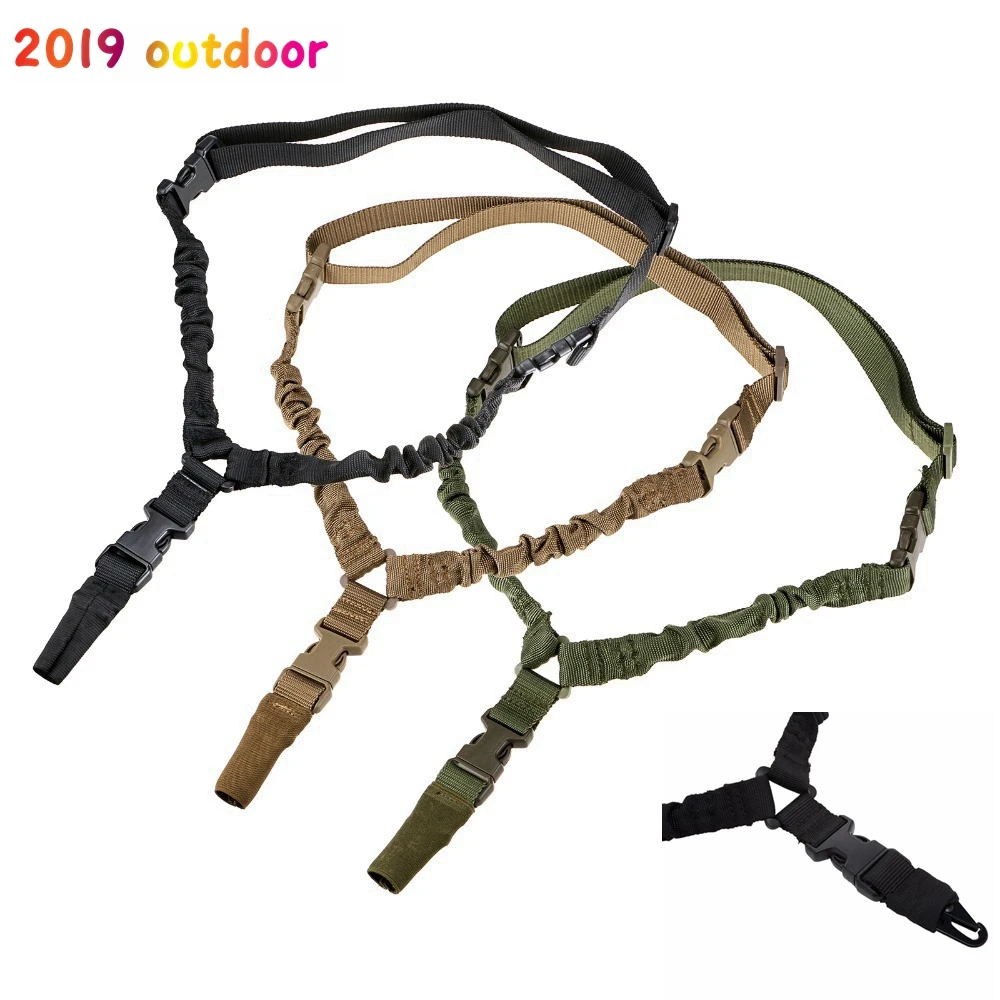 

Tactical Single 1 Point Gun Rifle Sling Hunting Airsoft Nylon Multi-function Heavy Duty Adjustable Bungee Strap Exellent Quality