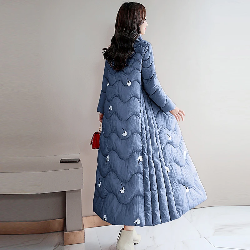 Женская Повседневная хлопковая верхняя одежда зимняя винтажная парка с