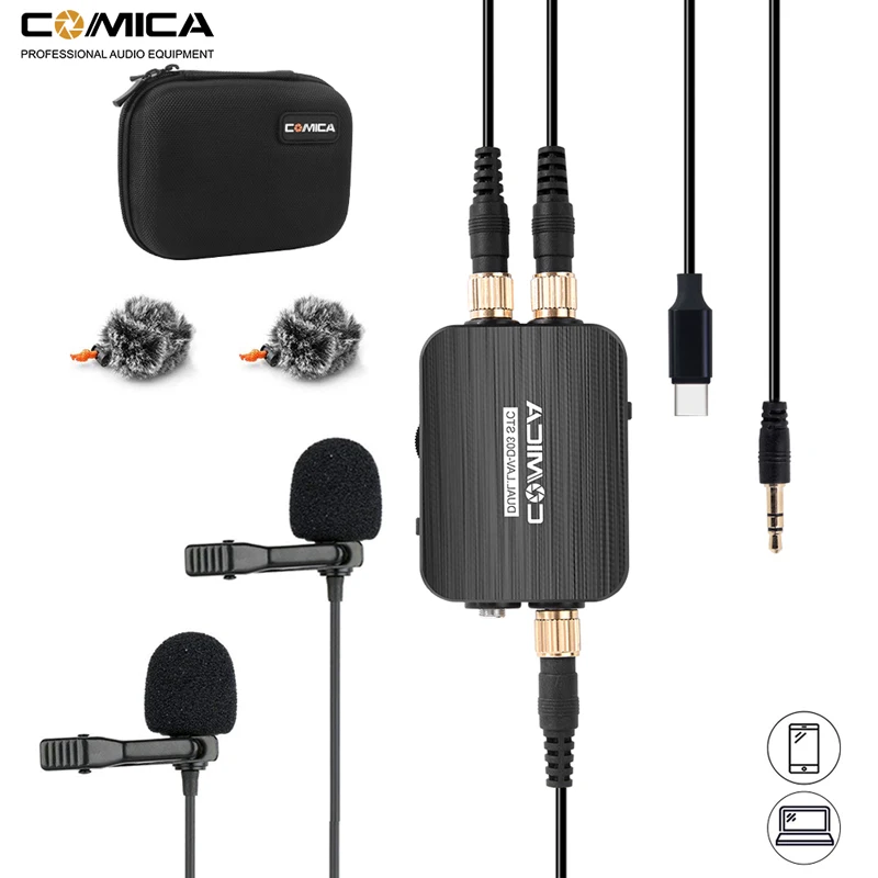 Comica CVM-D03 STC Dual-head Lavalier Lapel