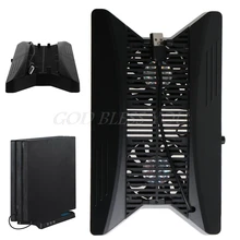 Зарядная Станция Охлаждающие вентиляторы вентиляционная вертикальная подставка с HUB2.0 для PS4 Pro