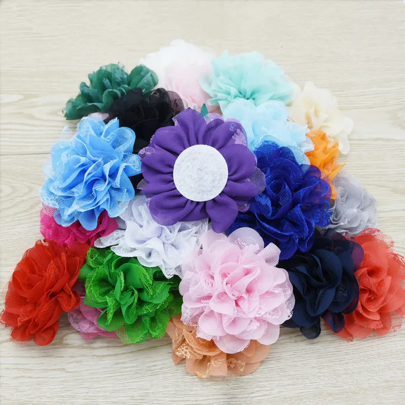3.75'' chiffon lace flower  (6)