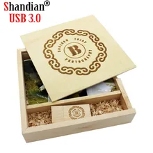 SHANDIA USB 3,0 логотип клиента деревянный фотоальбом usb+ коробка usb флеш-накопитель U диск Флешка 8 ГБ 16 ГБ 32 ГБ фотография свадебный подарок