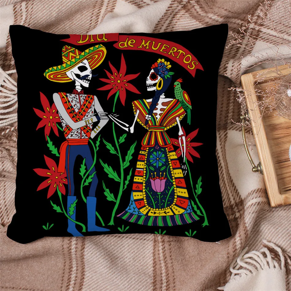 Boho Tribal Couples подушка со скелетом чехол с цветными цветами Наволочка на подушки для