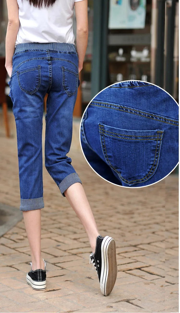 2018 летняя новая мода большой код Высокая талия семь точек Свободная джинсовая куртка женская мм повседневные шорты джинсы плюс размер