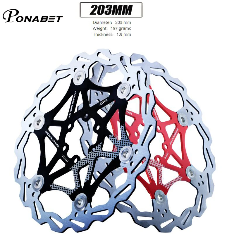 Ponabet Дисковый Тормоз MTB DH 160/180/203 мм гидравлический тормоз колодки плавающий диск тормоз ротора велосипед запчасти велосипед плавающий