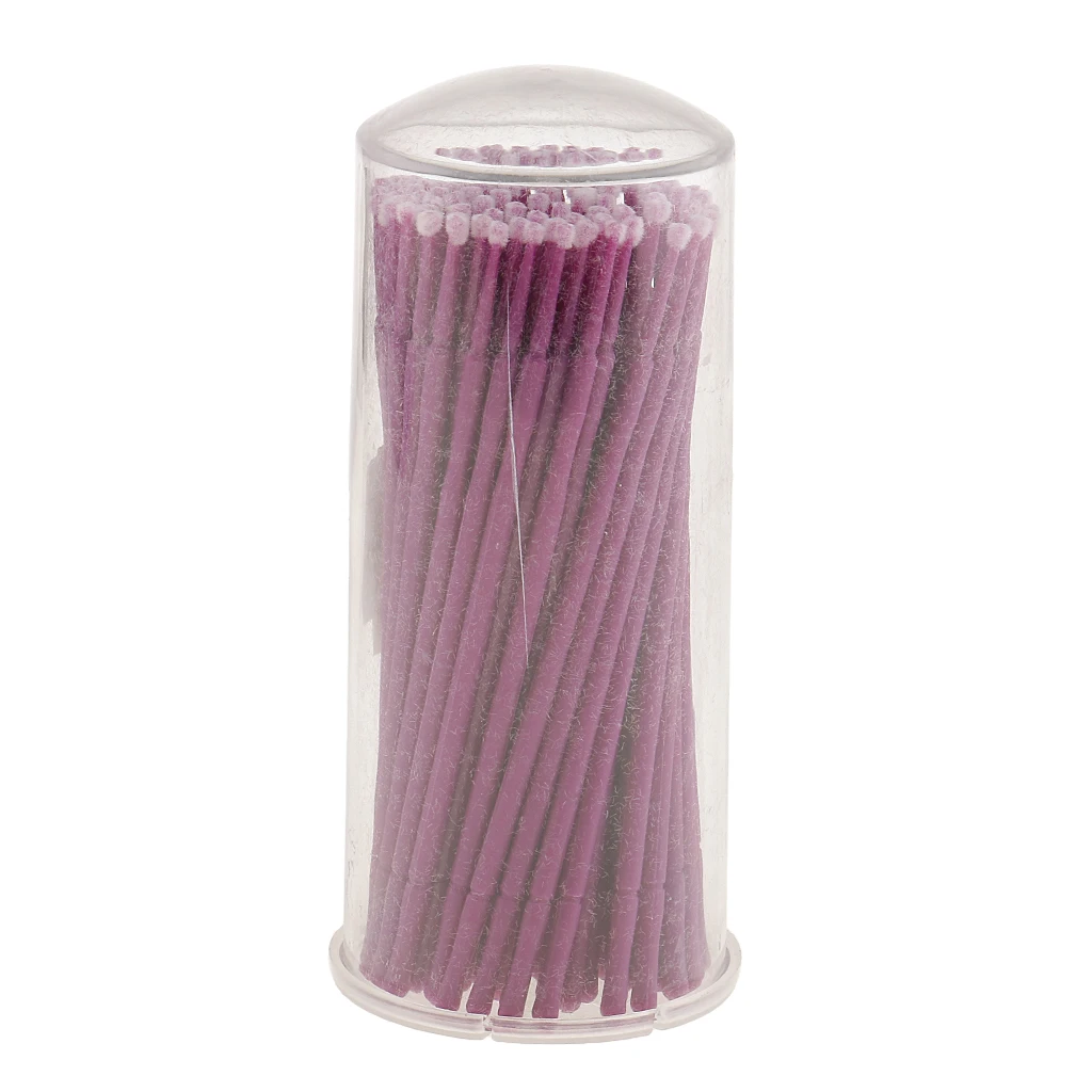100 Pieces Disposable Eyelash Extension Small Brushes Applicators Mascara Purple