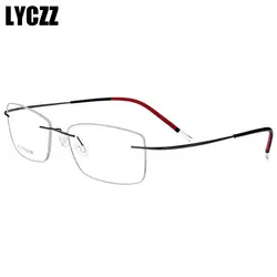 LYCZZ для мужчин женщин Сверхлегкий чистый титан близорукость очки супер эластичные ноги оправы для очков близорукие оптические