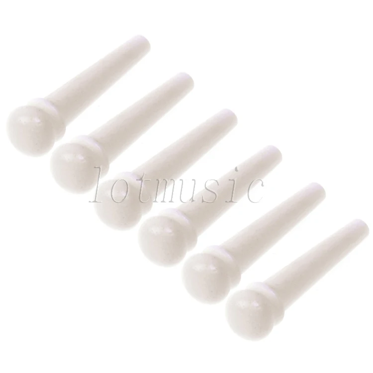 

6 Pcs Bridge Pins Bone Endpin for Acoustic Guitar Parts Accessories White