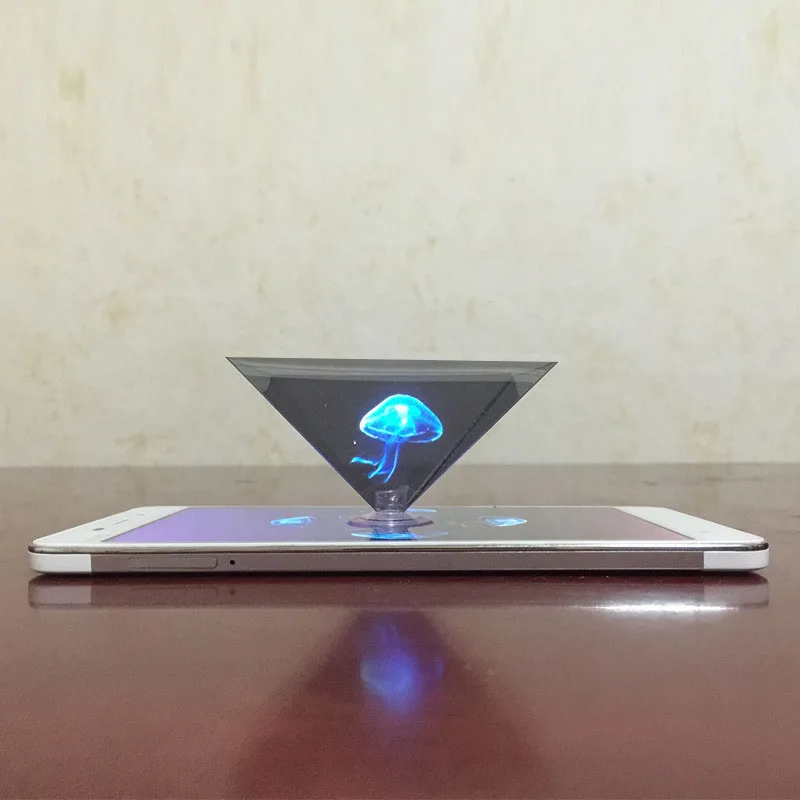 Dropshipping 3d holograma pirâmide exibição projetor suporte de vídeo universal para o telefone móvel inteligente