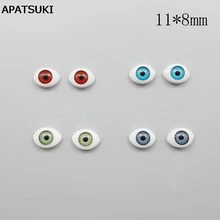 4pairs lot 11 8mm DIY Eyes for BJD Dolls Replacement Silver Brown Green Blue Eyeballs DIY