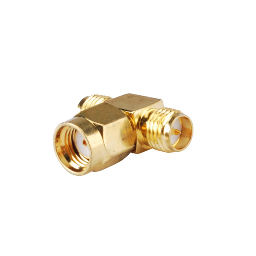 Eightwood T ype наборы СМА адаптер RP SMA 3 Way Connector Jack Female Socket to 2 Plug Male Antenna Converter Adapter|Кабели