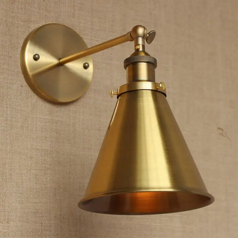 Loft Lamp Discount Lighting Antique Gold Metal Wall Lamp