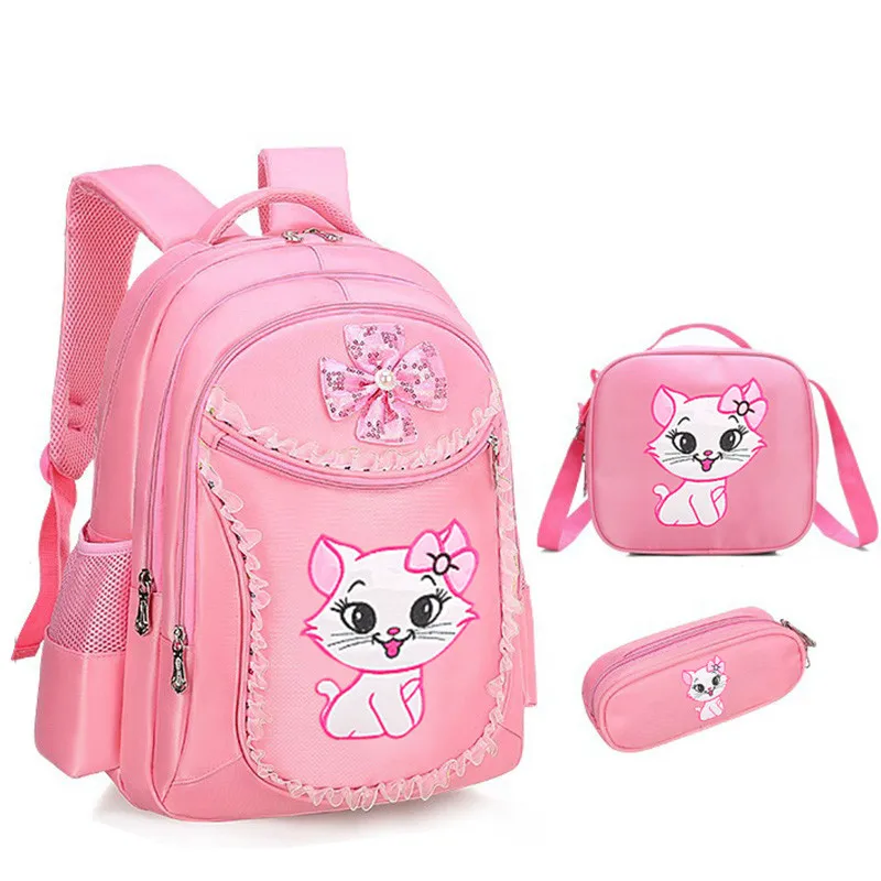 Подростковый ортопедический Рюкзак Mochila Sweet Cat для девочек школьные сумки с рисунком из мультфильма Детский рюкзак детский школьный рюкзак