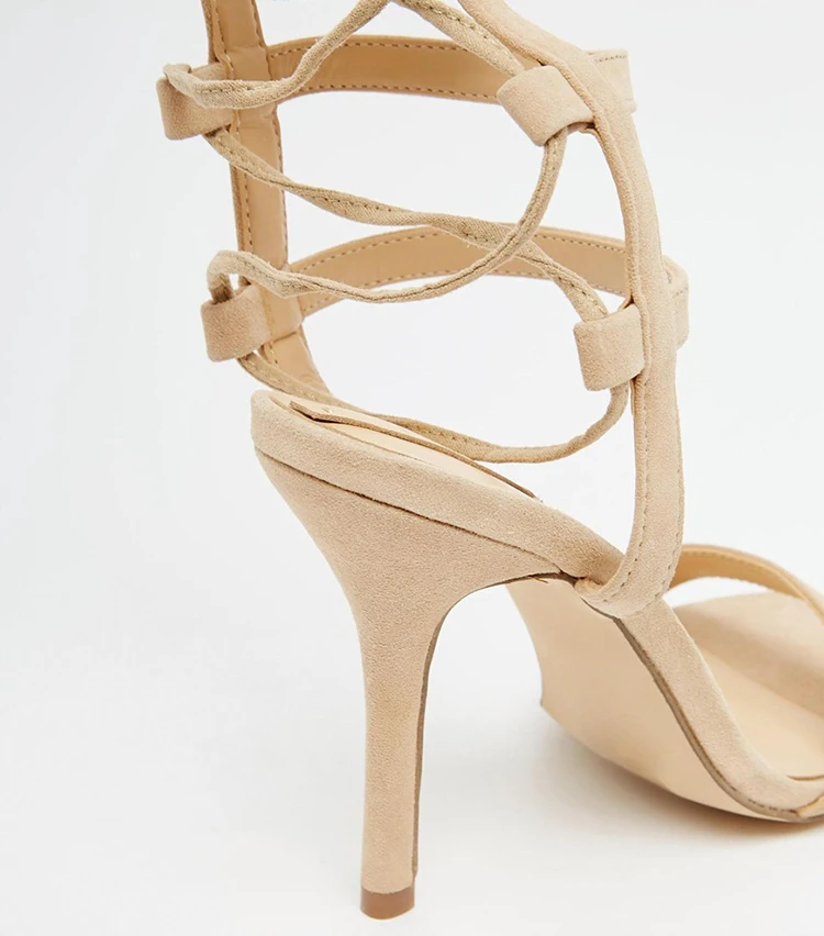 Summer New Suede Upper Rome Lady High Heel Boots Sandals Narrow Band Back Cross-tied Sexy Women Sandals Gladiator HIgh Heels