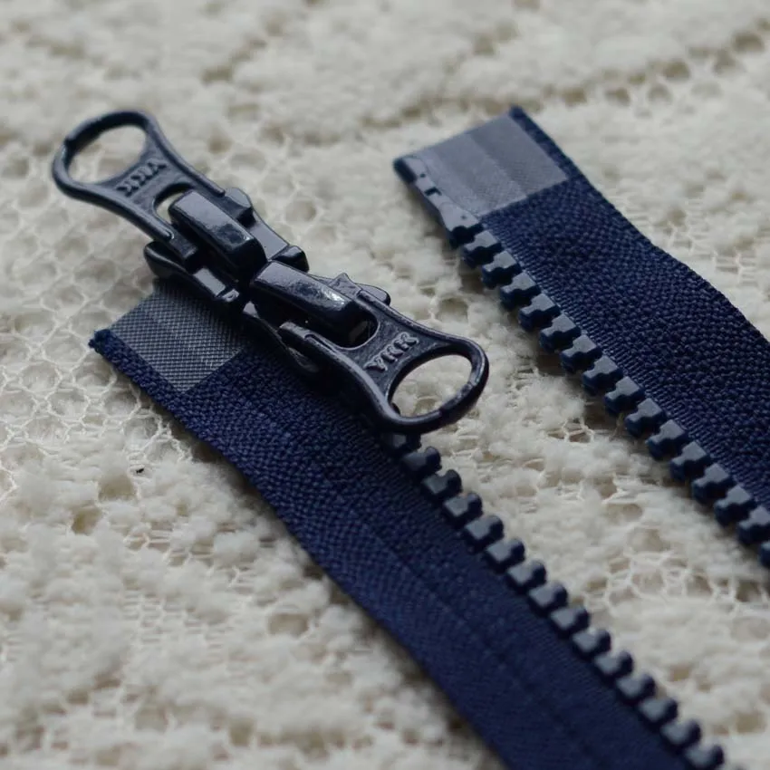 2 Pcs/lot Long Plastic Resin Ykk Zipper Black Coffee Blue Off White Red green Double Open Two-way Fasteners Sewing Accessories - Цвет: as photo