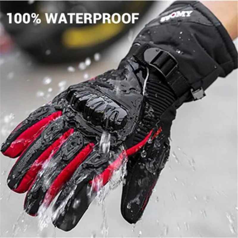 Guantes de Moto SUOMY para hombre 100% impermeables a prueba de viento Guantes de Moto de invierno Guantes de pantalla táctil Gant Moto Guantes de montar